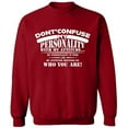 thumbnail image 2 of OXI Crewneck Sweatshirt - Don't Confuse My Personality,Basic Casual Sweatshirts for Men's and Women Fleece Sweatshirt Long Sleeve- Antiquee Cherry Medium, 2 of 2