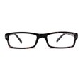 thumbnail image 2 of Classic Narrow Rectangular Spring Hinge Horned Powered Reading Glasses Brown Tortoise +2.25, 2 of 4