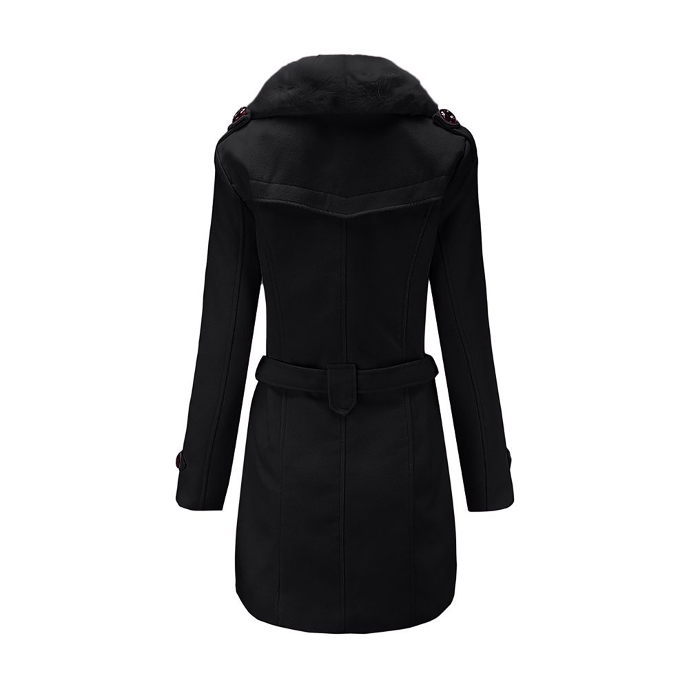Veste En Laine Pour Femme – Col Rabattu, Coupe Classique, Boutonnière – Trench Court D’hiver élégant