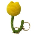 thumbnail image 5 of enjoywould Porte-Clés Tressé au Crochet Couleur Contraste en Acier Inoxydable Rond Cerceau Mignon Forme de Tulipe Utile Porte-Clés de Voiture Utilisation Quotidienne Approvisionnement, 5 of 5