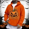 thumbnail image 2 of KHONTS Halloween Quarter Zip Plus Size Hoodies for Men Funny Graphic Trick or Treat Pumpkin Hoodie Sweatshirt Long Sleeve Pullovers Orange XXXL, 2 of 4