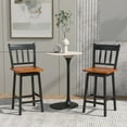 thumbnail image 4 of Gymax 4PCS Bar Stool 24.5'' Swivel Counter Height Chair w/ Footrest Black, 4 of 8