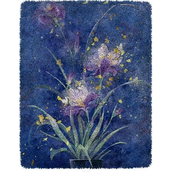 Latch Hook Carpet Kit for Adults Kids Beginners DIY Orchid Handmade Rug Tapestry Kits Embroidery Rug Making Kits Home Decor