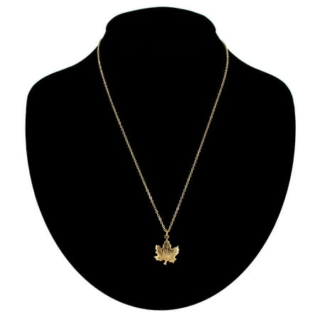 - Canadian Maple Leaf Symbol Gold Tone Charm Pendant Necklace Made In USA