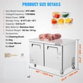 thumbnail image 2 of VEVOR 48" Commercial Frozen Refrigerator Sandwich & Salad Prep Table, 12.9 Cu. Ft Stainless Steel Refrigerated Food Prep Station with 2 Doors, Frost Free Refrigerator, 2 of 9