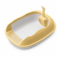 thumbnail image 2 of Cat Litter Pan, 14"x18"x6" Semi Enclosed High Sided Box for Kittens, with Scoop _ #06 _ C _ Yellow, 2 of 6