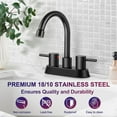 thumbnail image 4 of 4 Inch 2 Handle Centerset Matte Black Modern Bathroom Faucet 360 Swivel Spout Bathroom Vanity Sink Faucet with Pop Up Drain and Water Supply, 4 of 16