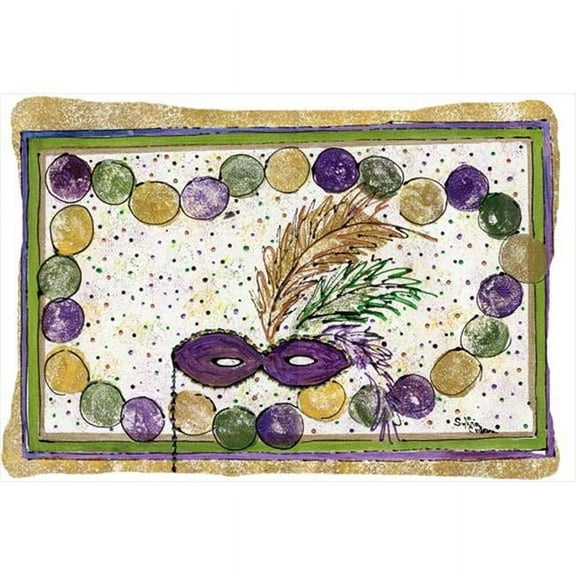 Mardi Gras Beads Indoor & Outdoor Decorative Fabric Pillow - 12 x 16 in.