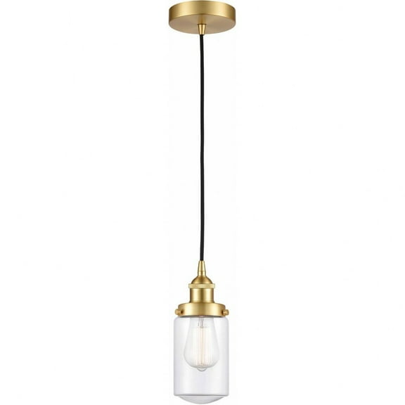 616-1PH-SG-G312-LED-Innovations Lighting-Dover - 1 Light Mini Pendant In Traditional Style-10.25 Inches Tall and 4.5 Inches Wide Satin Gold Clear