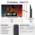 thumbnail image 5 of Westinghouse Roku TV - 40 Inch Smart TV, FHD QLED Television w/Dolby Digital+, Wi-Fi & Mobile App Connectivity, Flat Screen, Bluetooth, Compatible w/Apple AirPlay, Alexa, & Google Assistant, 5 of 10