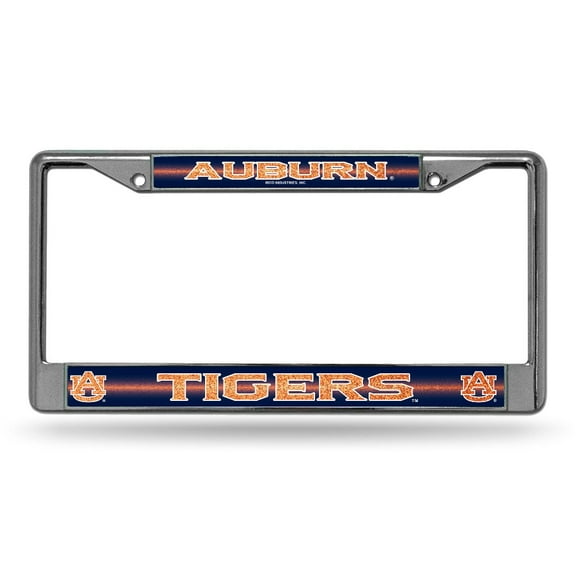 Auburn-Tiger's Standard Size Chrome License Plate Frame - It Sparkles! - Let's Go!