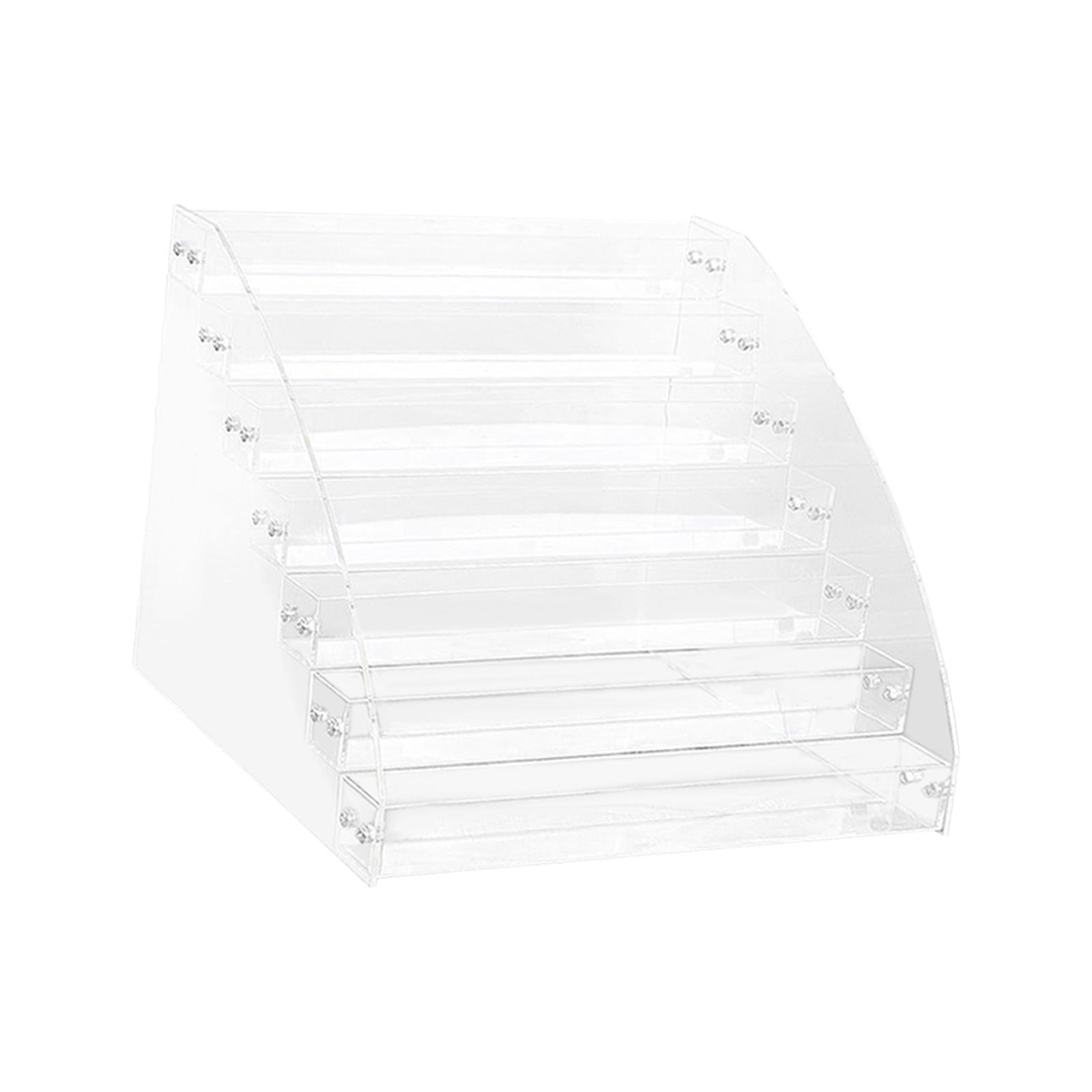 Colaxi Acrylic Business Card Holder Display Stand, Desktop Dispenser Office Home Supplies Display Shelf for Toy Stationerry Lipstick 7 Tier