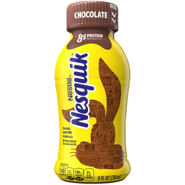 Nestle NESQUIK Low Fat Chocolate Milk, 8 fl. oz., Pack of 12