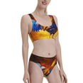 thumbnail image 2 of Daiia Colorful Rooster printed 2 piece Swimsuit Bikinis for Women High Waisted Racerback Bathing Suits Summer Tummy Control Scoop Neck Swimwear-XX-Large, 2 of 8