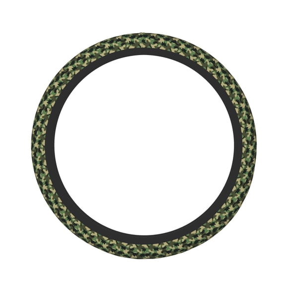 Rateoe Camouflage Dinosaur Pattern Elastic Stretch Steering Wheel Cover, Universal 15 inch, Microfiber Breathable , Anti-Slip, Odorless, Easy Carry