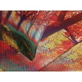 thumbnail image 4 of Ambesonne Tree Quilted Bedspread Set 3 Pcs, Foggy Autumnal Park Scenic, King Size, Orange Yellow Teal, 4 of 5