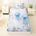 thumbnail image 3 of Erosebridal Watercolor Ocean Coral Twin Sheet Sets,Wild Jellyfish Starfish Bedding For Girls Kids 3 Pieces, 3 of 6