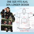 thumbnail image 4 of Oversized Wearable Blanket Hoodie,Black Christmas Santa Pattern Sherpa Blanket Hoodie with Super Pockets,Super Warm Fuzzy Pullover for Women & Men, 4 of 6