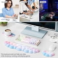 thumbnail image 4 of Tecknet Basics Ergonomic Cloud Keyboard Wrist Rest Set, Pain Relief, Non-Slip with Coaster for Laptop, Office, Gaming-Rainbow, 4 of 8