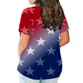 thumbnail image 4 of Fiudx Ropa de Mujer Top Informal de Gran Tamaño con Cuello Redondo para Mujer, Top de Manga Corta con Estampado de Independencia Degradado Sexy de Verano, Regular, 4 of 6