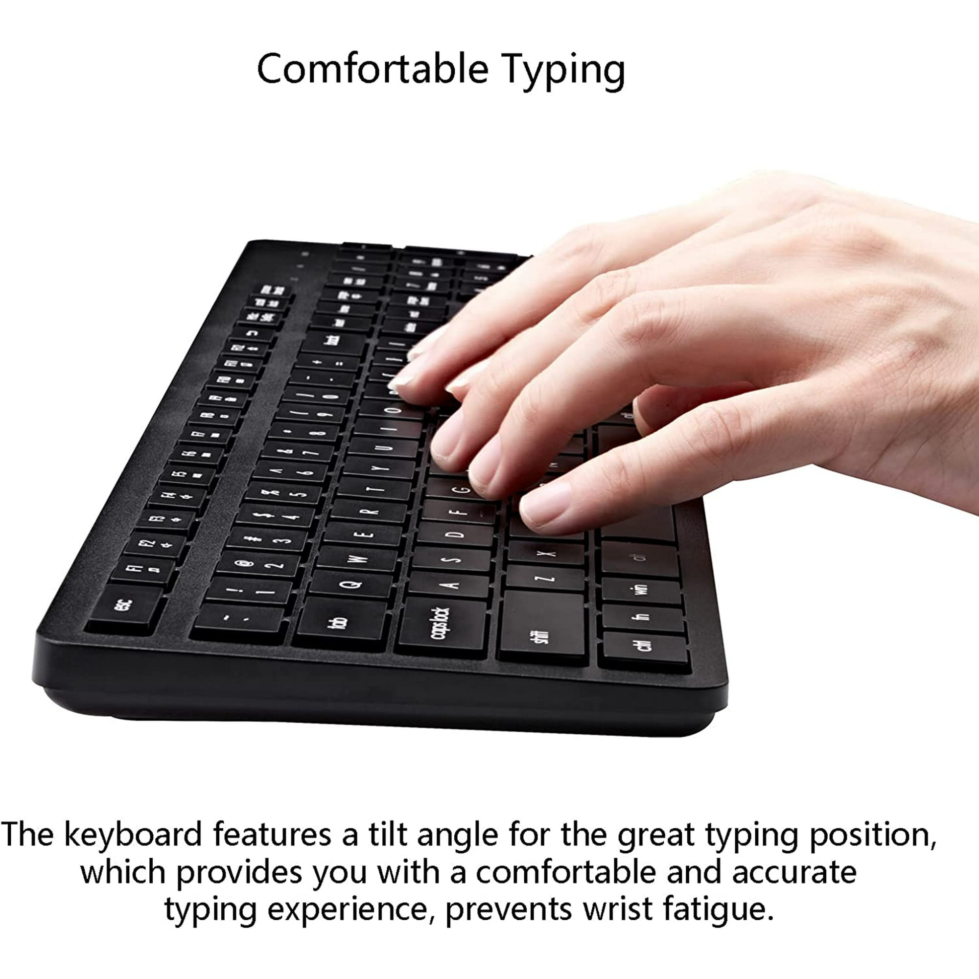 WWS-Wireless Keyboard and Mouse Combo, Silent Cordless