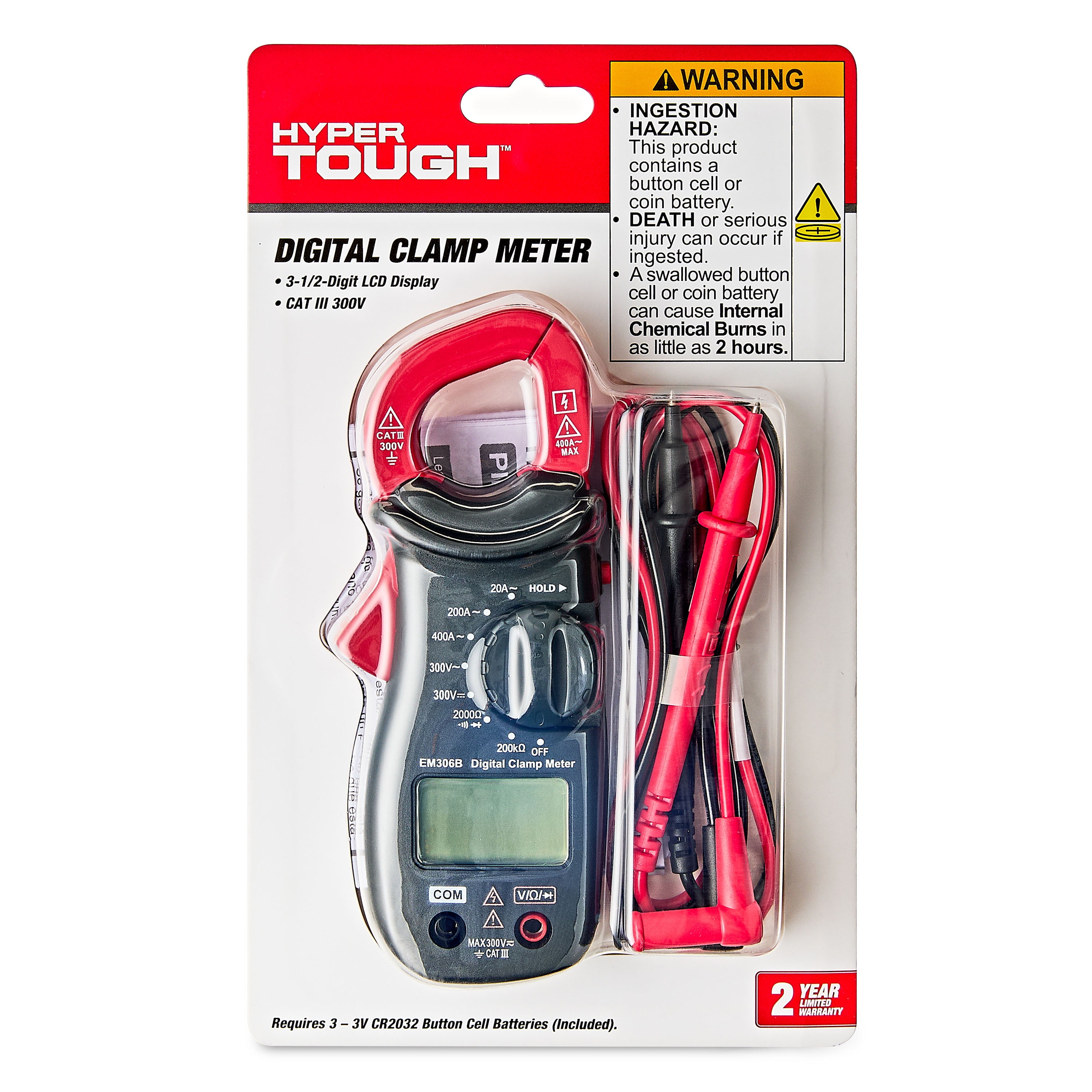 Hyper Tough Digital Clamp Meter Current Tester, TD35074B, 1