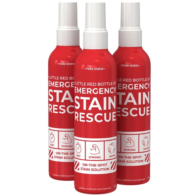 Emergency Stain Rescue Remover Spray – 4oz Laundry Stain Remover for Clothes, Upholstery Fabric, Carpet - Works on Mos
