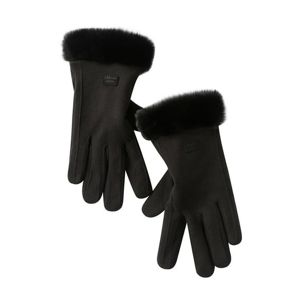 Miogawg Womens Winter Gloves, Touch Screen Warm Fleece Lined, Thick Thermal Windproof Snow Suede Gloves For Cold Weather