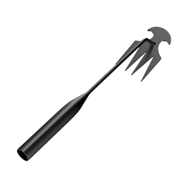Rastrillo de jardín, herramienta para desherbar, azada manual, herramienta para arrancar malezas, removedor multiusos resistente Negro 27cm