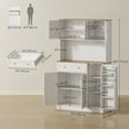thumbnail image 3 of HOMCOM 68" Pantry Cabinet, Kitchen Cupboard with Charging Station, White, 3 of 10