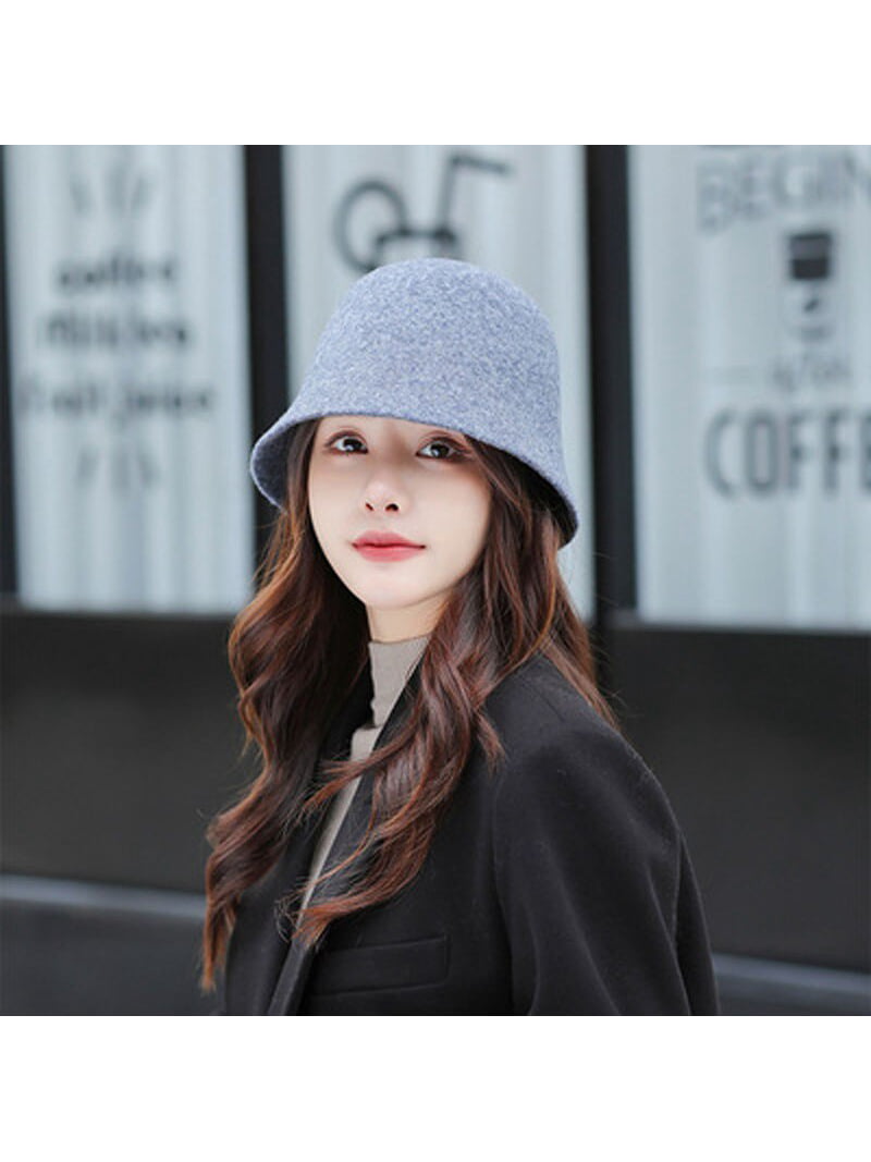 CoCopeaunt And Winter Korean Show Face Plush Bucket Hat, Pure Color Wool Sun Hat Warm Women'S Hat - Walmart.com