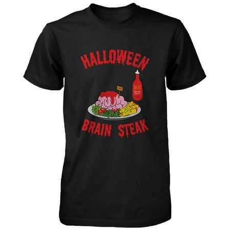 Halloween Brain Steak for Zombie Men's Shirt Funny Tshirt for Horror Night Funny Shirt
