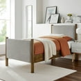 thumbnail image 3 of Modway Maven Twin Size Fabric Upholstered Platform Bed in Wheat Walnut, 3 of 9