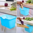thumbnail image 3 of 1PC Cabinet Hanging Garbage Bin Cabinet Plastic Trash Pattern Door Hanging Basket Garbag Waste Can Kitchen Food Storage Quality Kitchen Garbage Wall Mounted Storage Box Blue, 3 of 7