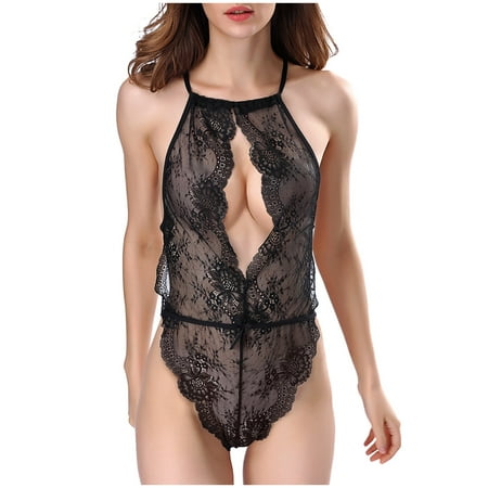 

Christmas Gifts for Women UHEOUN Sexy Lingerie for Women Plus Size Lace Sheer Snap Crotch Pajamas Lace Teddy One Piece Babydoll Sexy Mini Bodysuit for Women Naughty for Play Christmas Clearance Sale