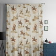 thumbnail image 5 of Western Cowboy Semi Sheer Curtains Drapes for Living Room, Bedroom, French Doors Window 63 Inches Long, Vintage Country Horse Plants Art Rod Pocket Chiffon Curtain Drapery Voile Draperies Panel, 5 of 6