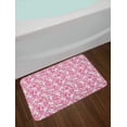 thumbnail image 2 of Cartoon Animal Bath Mat, Doodle Cute Kawaii Illustration Stars Hearts Bones Flower Girls Design, Non-Slip Plush Mat Bathroom Kitchen Laundry Room Decor, 29.5 X 17.5 Inches, Pink Peach White, Ambesonne, 2 of 2