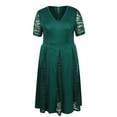 thumbnail image 4 of LapaPlus Plus Size Wedding Guest Dress for Women Lace Trimmed Lined Formal Maxi Dress for Party Cocktail, Green XL-5XL, 4 of 9