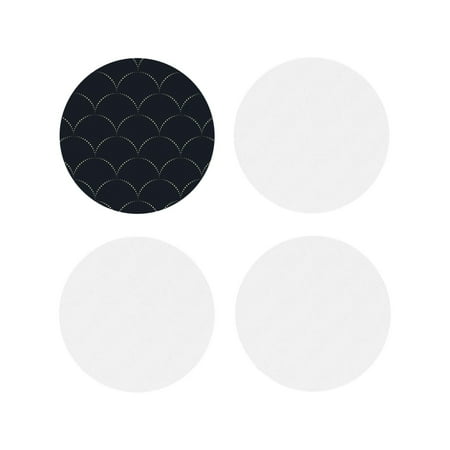 

Fuzoiu Black Fish scales Print Leather Coasters Set Drink Coasters Set of 4 for Tabletop Protection Durable PVC Coasters Home Décor and Housewarming Gift-Round Shape