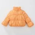 thumbnail image 4 of Grils Winter Coat Girl Puffer Jacket Button Down Jacket Orange Puffer Jacket Warm Windproof Thick Warm Outwear Girls Winter Clothes Size 4-5 Years, 4 of 5