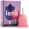 Lena Reusable Menstrual Cup, Beginner Period Cup, Tampon and Pad Alternative, Light to Heavy Menstruation Flow, Pink, Small, 12 Hour Wear Soft Cups - Made in USA