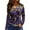 Dark Purple, variant on Fgvctg Dressy Tops for Women Mardi Gras Dressy Casual Long Sleeve Crewneck Top Carnival Party Pullover Shirt Plus Size Mask Graphic Celebration Blouse Dark Blue S
