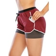thumbnail image 1 of KingShop Women Yoga Running Shorts 2 in 1 Workout Athletic Shorts with Pockets, 1 of 6