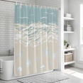 thumbnail image 6 of Blue Coastal Starfish Shower Curtain, Waterproof Shower Curtains for Bathroom, Summer Beach Ocean Abstract Art Washable Fabric Bathtub Curtain Set Bath Decor with 12 Hooks Long 72"x84", 6 of 8