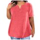 thumbnail image 1 of Fiudx Camisas para Mujer Camiseta Extragrande de Color Liso con Cuello En V para Mujer, 1 of 4