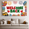 thumbnail image 6 of LUUFILx Welcome Back Banner for Office School Decorations with Balloons Colorful Pencils Party Supplies and Festive Backdrop for Event Celebration Classroom Decor, 6 of 9