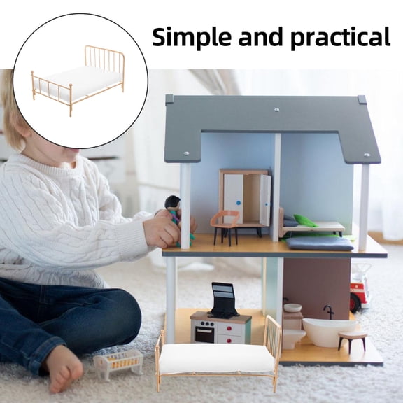 LOLIPPYY Dollhouse Miniatures Mini Dollhouse Furniture Golden Realistic Design 1Set