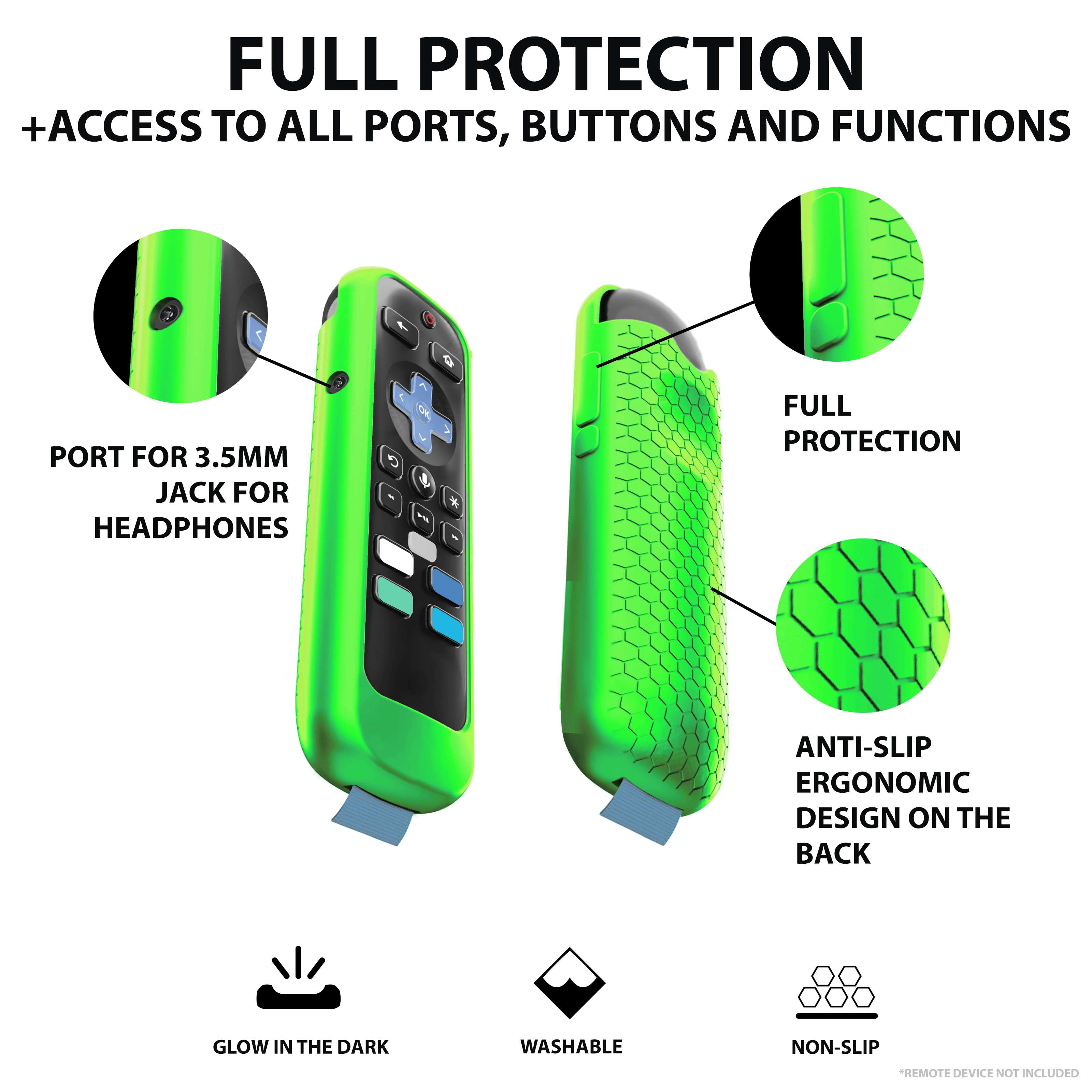 CoreAudio Roku Remote Silicone Sleeve Glow Green, 1 Piece