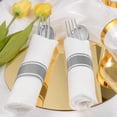 thumbnail image 5 of Pre Rolled Napkin with Silver Plastic Cutlery Set - 100 Pack Silver Plastic Silverware Cutlery Set, Premium Rolled Cutlery Set Includes: 100 Forks, 100 Knives, 100 Spoons, 100 Napkins for Wedding, 5 of 7