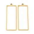 thumbnail image 2 of 304 Stainless Steel Open Back Bezel Rectangle Pendants For DIY UV Resin Epoxy Resin Pressed Flower Jewelry Real 18K Gold Plated 47x17x3mm Hole: 2.2mm Inner Diameter: 42x15mm, 2 of 2